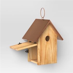 Outdoor Wood Bird House Copper - Threshold